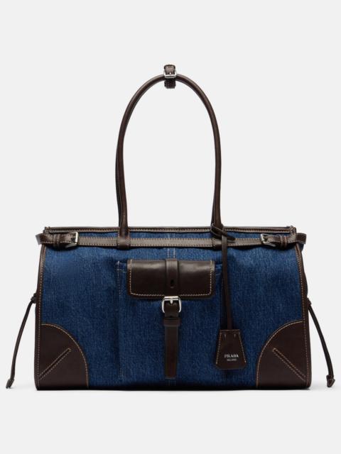 Prada Prada Bonnie Large denim shoulder bag