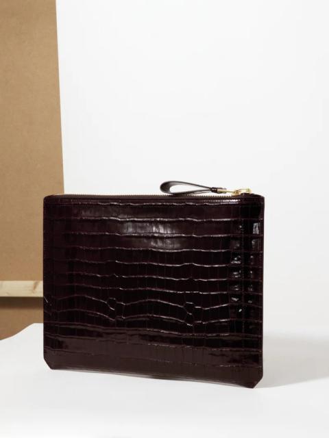 Buckley croc-effect leather document pouch