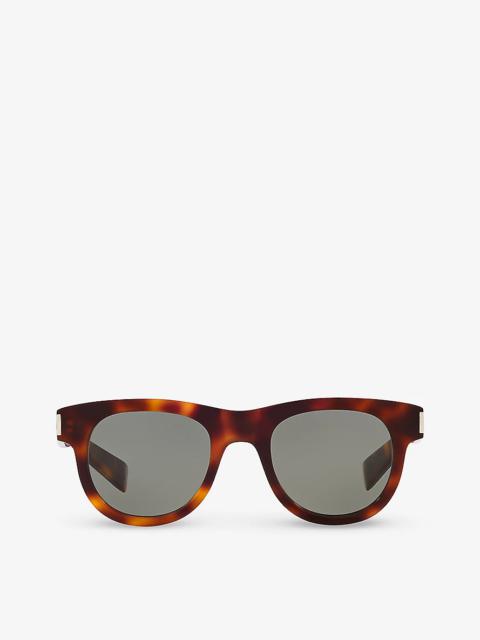 Women's SL571 round-frame tortoiseshell acetate sunglasses