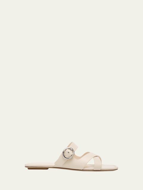 Stuart Weitzman Villa Leather Slide Sandals