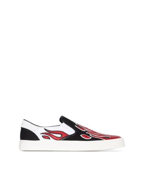 AMIRI flame appliqué slip-on sneakers