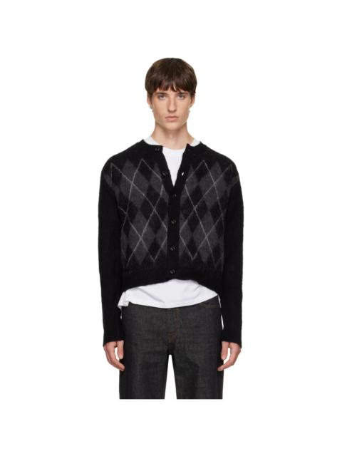 Tonywack Black Brushed Argyle Cardigan