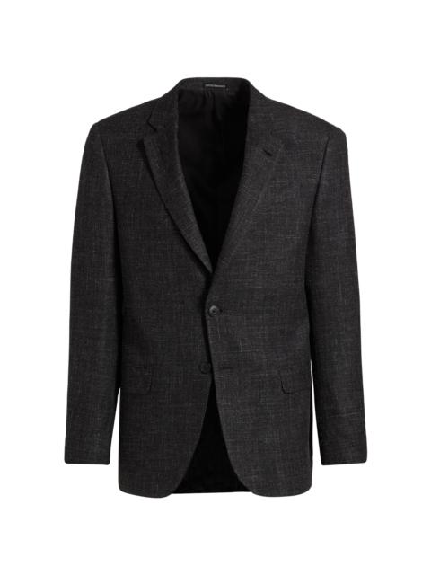 EMPORIO ARMANI Men's Virgin Wool-Blend Blazer - Black