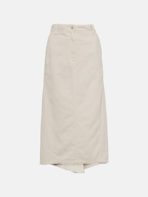 Brunello Cucinelli Cotton and linen midi skirt