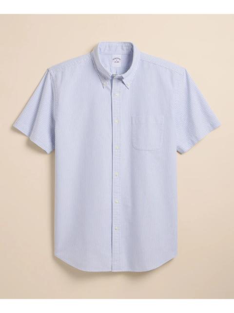 Brooks Brothers Friday Shirt, Oxford Candy Stripe, Short Sleeve