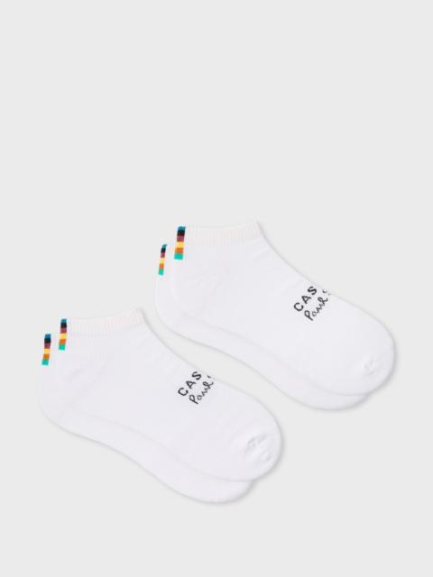 Paul Smith Paul Smith + Castore - White Technical Ankle Socks Two Pack