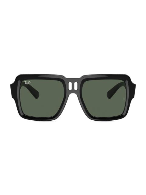 Ray-Ban Men's RB4408 54MM Square Sunglasses - Black Dark Green