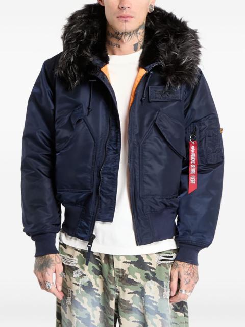 ALPHA INDUSTRIES hooded faux-fur jacket