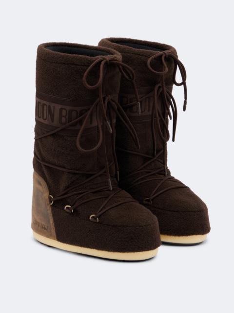MOON BOOT Icon leather-trimmed snow boots