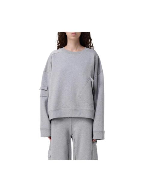 GANNI GREY SWEATSHIRT WITH POCKETS