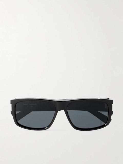 SAINT LAURENT New Wave Rectangular-Frame Acetate Sunglasses