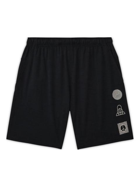 Nike Men's Nike Quick Dry Solid Color Geometry Pattern Environmental Friendly Sports Shorts Black DM8145-