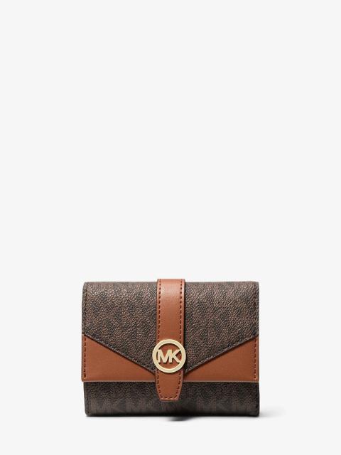MICHAEL KORS Greenwich Medium Signature Logo Trifold Wallet