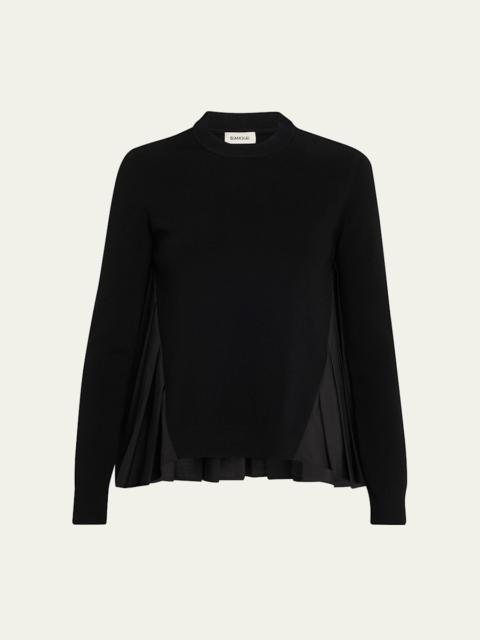 Elanore Long-Sleeve Pleated Sweater