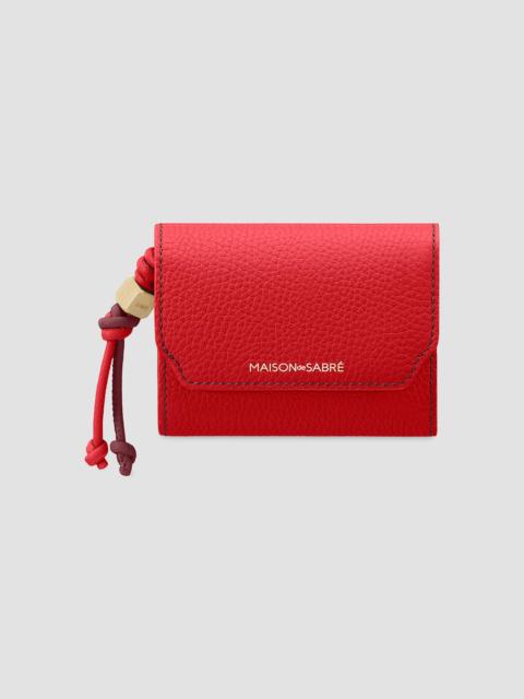 MAISON de SABRÉ Women's Leather Trifold Wallet - Pomegranate Plum