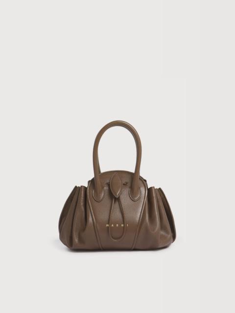 Marni LIGHT BROWN LEATHER TULIPEA SMALL HANDBAG