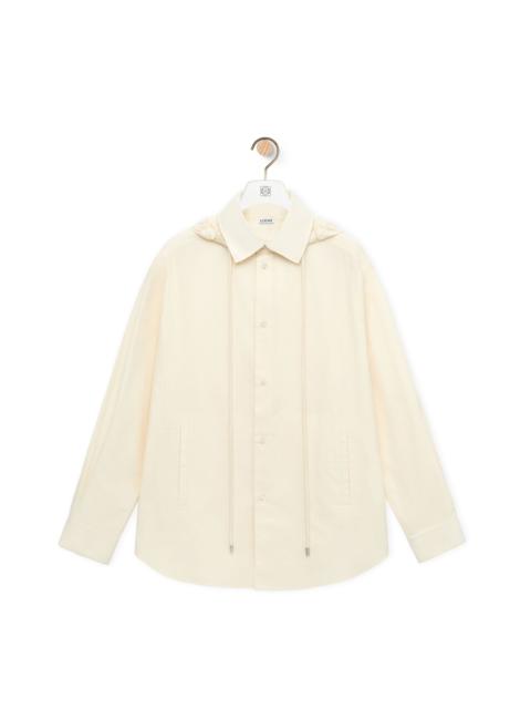 Hooded overshirt in cotton