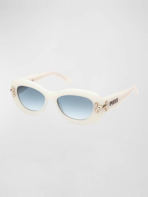 Filigree Acetate Round Sunglasses