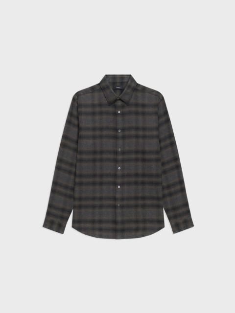 Theory Irving Shirt in Plaid Cotton Flannel
