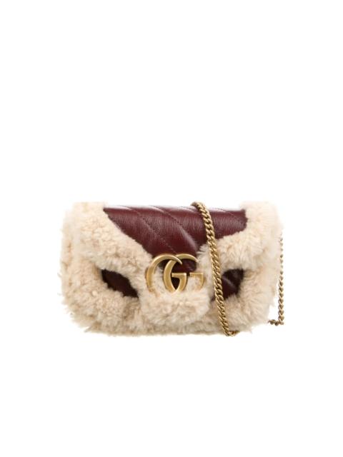 GUCCI GG Marmont 슈퍼 미니 가방 모직 트림