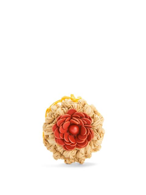 Loewe Stud Flower in raffia and calfskin