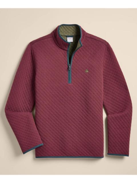 Brooks Brothers Cotton Blend Diamond-Quilted Quarter-Zip
