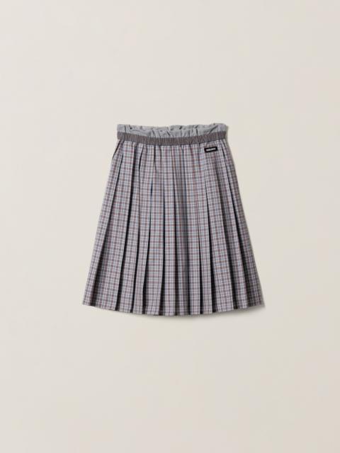 Pleated check skirt