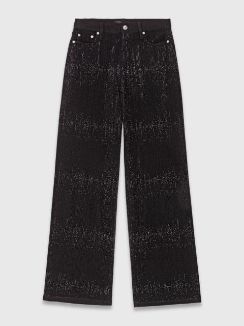 maje Wide-leg rhinestone jeans