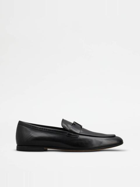 Tod's T TIMELESS LOAFERS IN LEATHER - BLACK