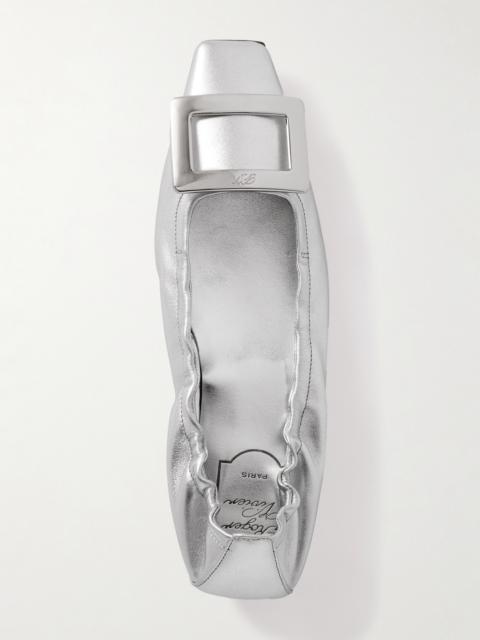 Roger Vivier Belle Vivier 25 Embellished Metallic Ballet Flats