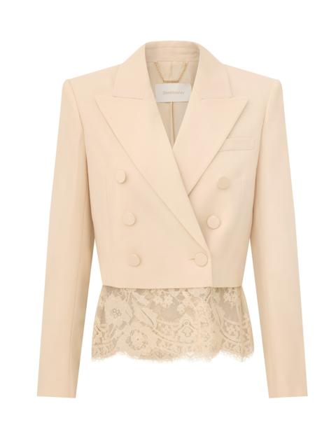 Zimmermann VALIANT LACE CROPPED BLAZER