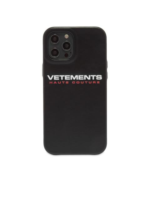 VETEMENTS VETEMENTS Logo Haute Couture iPhone 12 Pro Max Case