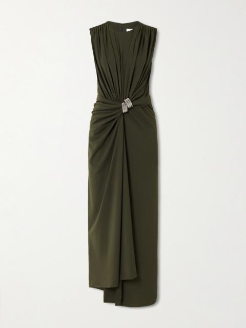 BRANDON MAXWELL The Serena Draped Embellished Jersey Gown