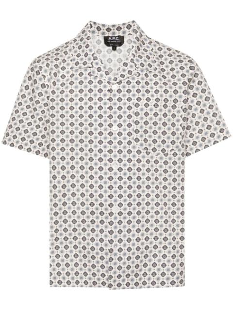 A.P.C. Lloyd geometric-print cotton shirt