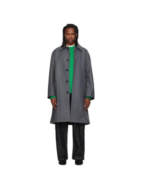 Studio Nicholson Gray Wool Overcoat