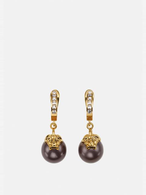 VERSACE Medusa Pearl Drop Clip Earrings