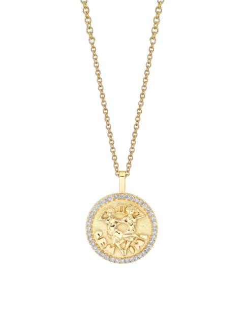 ANITA KO Women's Zodiac 18K Yellow Gold & 0.15 TCW Diamond Small Gemini Pendant Necklace - Yellow Gold