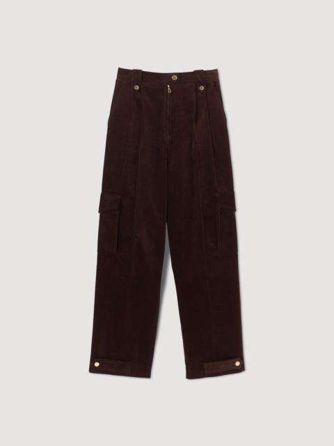 Sandro Velvet cargo trousers