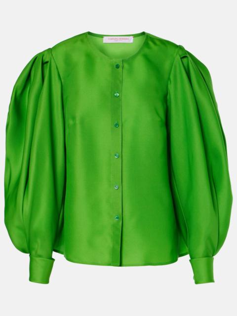 CAROLINA HERRERA Puff-sleeve silk blouse