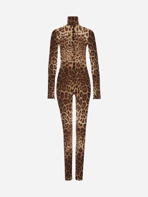 Dolce & Gabbana Sheer leopard-print jumpsuit