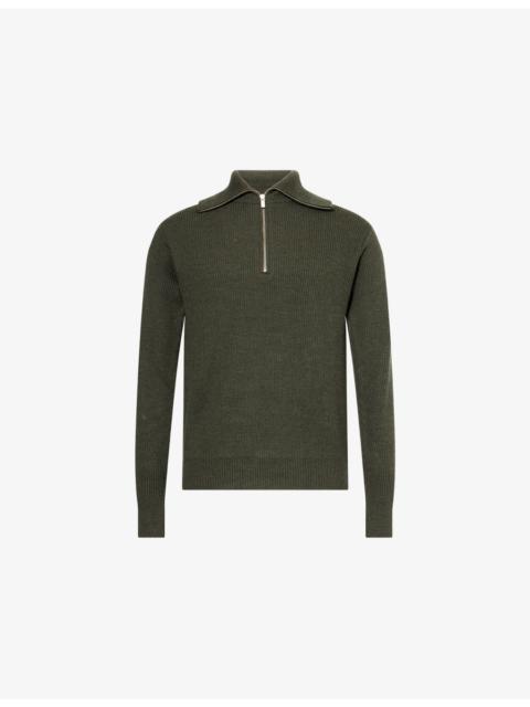 BARENA Funnel-Neck Ribbed Wool-Knitted Top