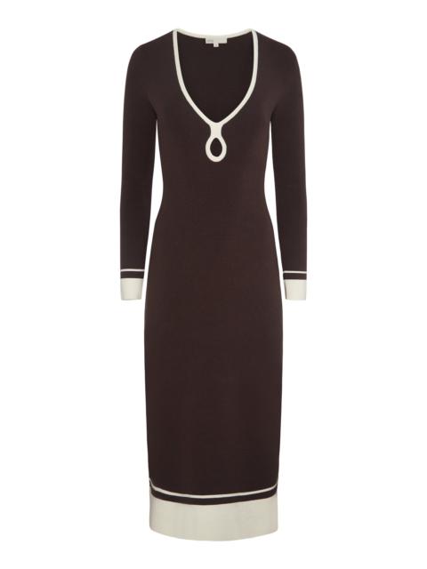 onia Linen-Tencel Maxi Dress brown