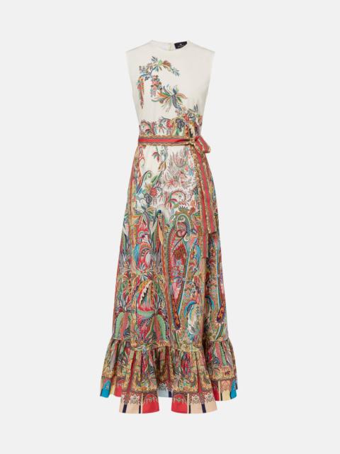 Etro Belted printed cotton maxi dress