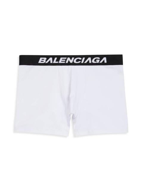 BALENCIAGA Men's Racer Boxer Briefs in White/black