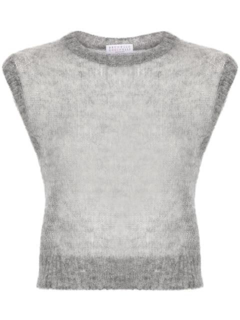 Brunello Cucinelli open-knit cropped vest