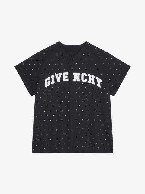 GIVENCHY COLLEGE BASEBALL SHIRT IN MESH WITH STUDS