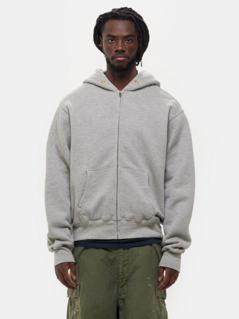 LES TIEN Heavyweight Zip Hoodie in Heather Grey