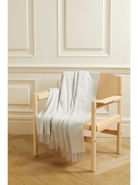 Brunello Cucinelli Fringed cashmere travel blanket Ecru