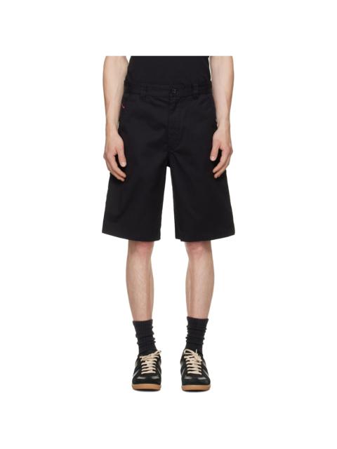 Diesel Black Cotton Stonewash Treatment Shorts