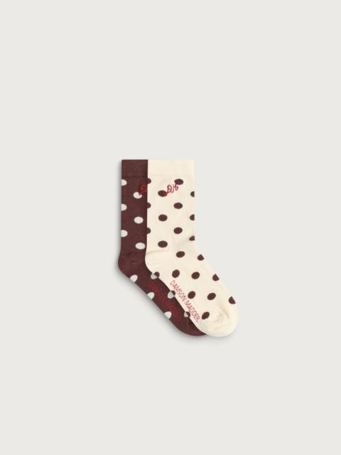 DAMSON MADDER. Damson Madder Spot Socks - 2 Pack